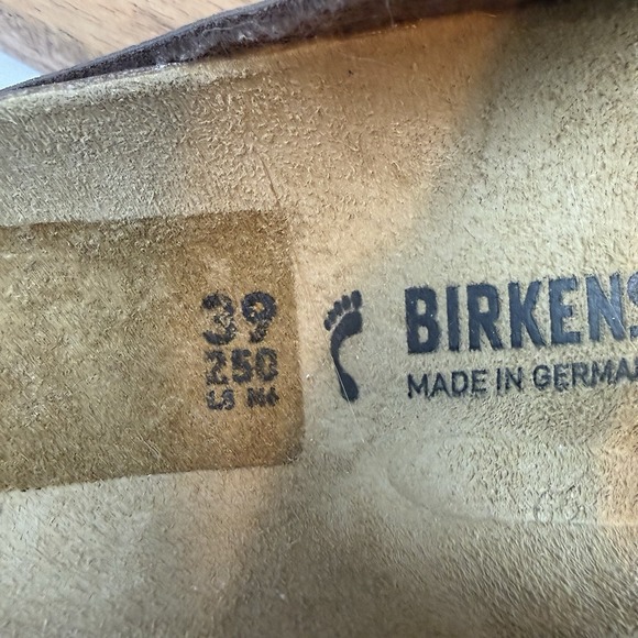 New NWOB Womens Birkenstock Arizona Brown Leather Comfort Slides Sandals Size 39 - Picture 8 of 11